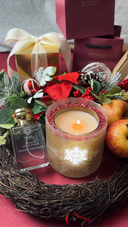 Holiday Glow Duo: Crimson Spice Crumble Candle & Perfume Set